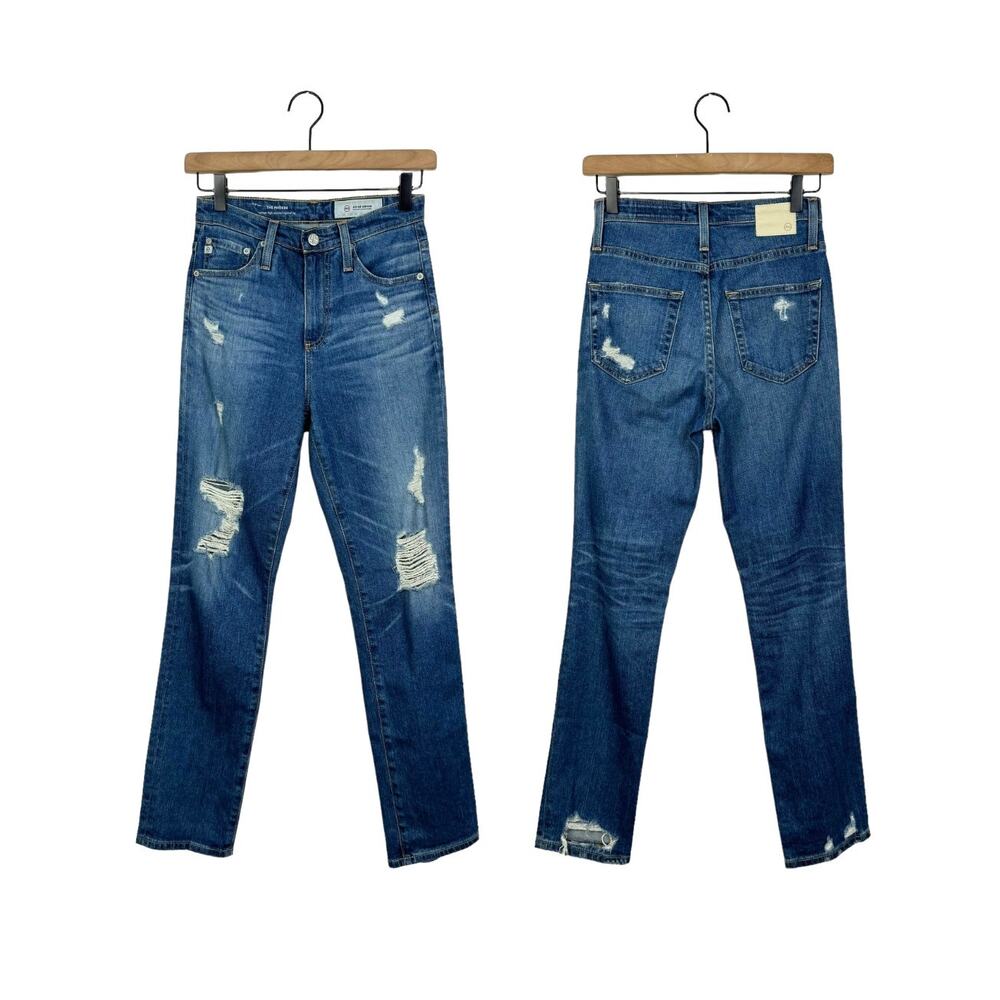 AG Adriano Goldschmied Phoebe Distressed Vintage High Waist Tapered Leg Jeans